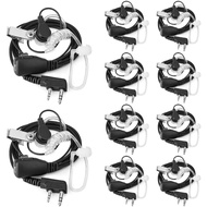 (10-Packs)Walkie Talkies Earpieces with Mic 2 Pin Covert Air Acoustic Tube Headset for Baofeng UV-5R
