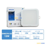 Đèn LED âm trần Philips DN027B G3 Vuông - Tiết kiệm điện tối ưu tuổi thọ sử dụng lâu dài