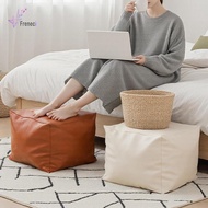[freneci] Unfilled Pouf Cover 44cmx44cmx41cm Square Cushion for Indoor Home Under Desk