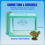 Nepall Mini Desktop Fish Tank Ecological Glass Fish Tank With Filter System And Led Light | Transparent Aquarium Tank