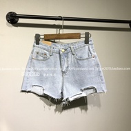 Female summer students Flash high waist denim shorts summer 2017 new Korean self slim a-hot pants bo