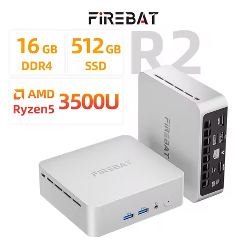 FIREBAT R2 Mini PC AMD Ryzen 5 3500U (Beats N150/N97) 16GB RAM 512GB SSD Desktop Mini Computers WIFI