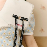 FLAT2112 FF0921 : DAISY SKY TOP เสื้อครอป เสื้อปกใหญ่
