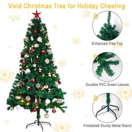 Christmas tree pokok Krismas 5/6/7 FT Artificial Canadian Fir with Metal Stand, Lightweight and Easy to Assemble