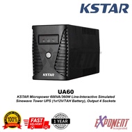 UA60 - KSTAR Micro 600 600VA/360W Line-Interactive Simulated Sinewave Tower UPS