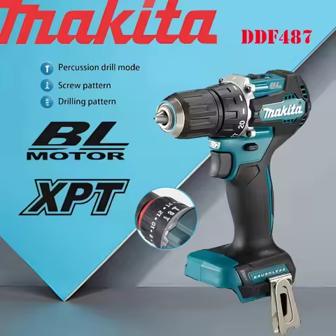 Makita DDF487 Compact Cordless Hammer Drill Variable Speed Electric Tool Rechargeable Brushless Dril