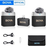 BOYA BY-M1V Wireless Lavalier Lapel Condenser Microphone for iPhone Android Smartphone Camera PC Gam