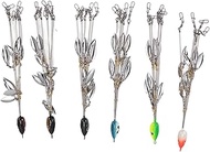 LOCADENCE 6Pcs Alabama Umbrella Rig, 5 Arms 8 Blades 3D Simulated Swim Baits Lures Bait with Sequin 