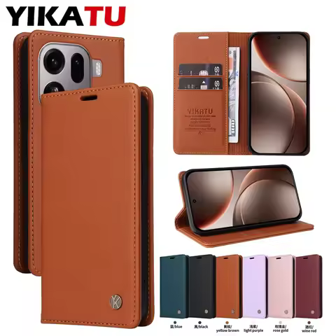 Anti Theft Brush Magnetic Wallet Leather Case For OPPO Reno15 Pro 5G 14 F 13 FS 13 A 12 F 11 F 10 8 