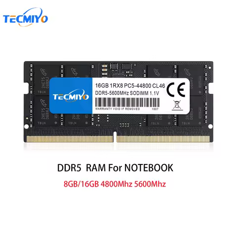 TECMIYO DDR5 Laptop Ram 8GB 16GB 4800MHz 5600MHz 1.1V Memoria SODIMM for Notebook