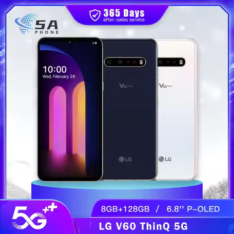 Original LG V60 ThinQ SmartPhone V600VM V600AM V600TM 8GB+128GB/256GB NFC 64MP+13MP+10MP Snapdragon 