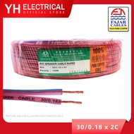 FAJAR 30/0.18 x 2 Core Speaker Cable (100% Pure Copper) wire kabel speaker twin core cable flexible