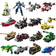 [48H Shipping] Compatible with Lego 6-in-1 small particle building blocks tank dinosaur military spe
