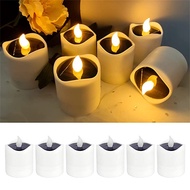 6/3/1PcsSolar Powered Flickering Candle Light Flameless Candles Lamp Rechargeable LED Tealights for Lantern Home Decoration