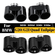 Quad Exhaust Tailpipes For BMW G20 G21 330i 330d 330e 320i 320D  Muffler Tip Exhaust System Nozzle E