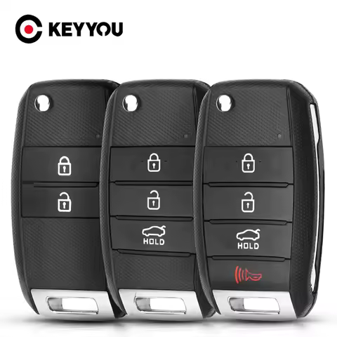 KEYYOU For Kia KIA K2 K3 K5 Carens Cerato Forte Car Fob Cover Housing Remote Key Shell Case Folding