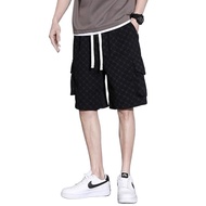 Casual Shorts Boys Summer Thin Ice Silk Half Length Breeches Loose Plus Size Men's Sports Cargo Pants Washed