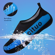 Feslishoet รองเท้าลุยน้ำแห้งเร็วสำหรับฤดูร้อนถุงเท้านุ่มกันลื่นสำหรับว่ายน้ำเล่นโยคะรองเท้าผ้าใบในน้ำ