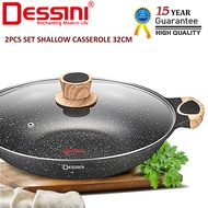 DESSINI ITALY CRSP-32 32CM Casserole Die Cast Aluminium Induction Non Stick Pot Bowl Deep Fry Pan Co