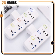 3 Way Plug Extension with 3 USB Ports Wall Charge Universal Extension Plug Indicator Multifunction E