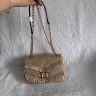 泰國 LYN 啡色藤織布 鏈帶 單咩袋