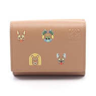 【二手】 LOEWE Futurist Cat 三折錢包 C643TR2X54 摩卡色皮革女士三折錢包（全新）