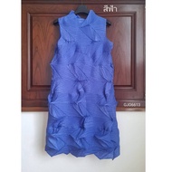 2MUAY รุ่น GJO6613 เดรสอัดพลีทงานคุณภาพ SLEEVELESS ZIGZAG PLEATED DRESS 9สี FREE SIZE