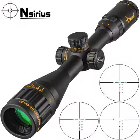 NSIRIUS Gold 3-12X40AOE Riflescope Optical Sight Red Green llluminate Crosshair Reticle Tactical Hun