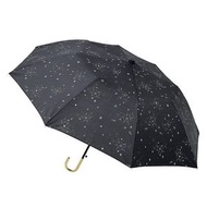 estaa - 輕量防風防UV縮骨傘 有手柄摺遮 雨傘 短遮 - 星星（黑色）10103