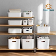 ((6Pcs Pack) Storage Box with Lid Storage Basket Desktop Sundries Kitchen Snacks Toys Cosmetic Plast