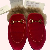 Gucci Princetown faux fur mules & clogs 絲絨羔羊毛拖鞋 36.5號