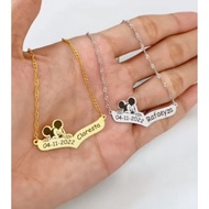 22k gold plated custom name engraved necklace