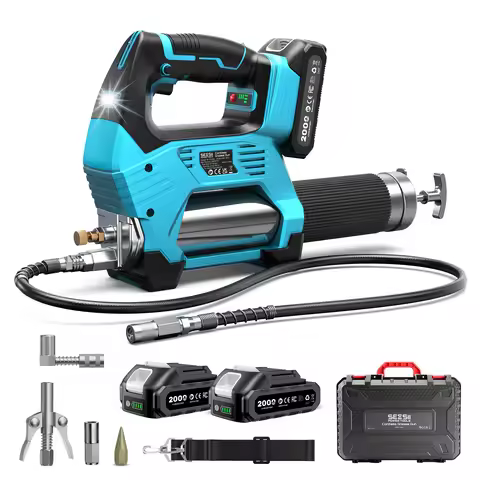 Seesii GR02-Ultra 12000PSI Electric Grease Gun Cordless Brushless High Pressure Grease Machine with 