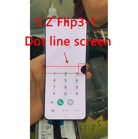 With Single AMOLED LCD For Samsung Z Flip 3 Defected Dot Line LCD Inner Screen For Z Flip 3 Display 