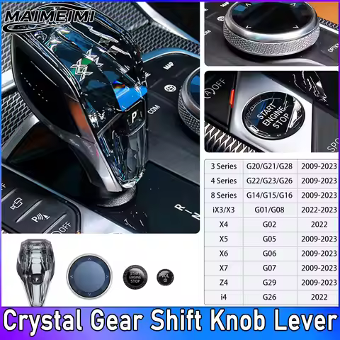 4 Piece Set Crystal Gear Shift Knob LHD for BMW X3/X5/X6 3/4/7 Series G20 G21 G28 G12 X6 G06 X7 G07 