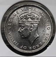 2c.5香港一毫 1939年【全新未使用--UNC/超強原廠車輪轉光2c.5/靚品/爆光】【戰前 英皇喬治六世】 香港舊版錢幣・硬幣 $190 (2c.5)