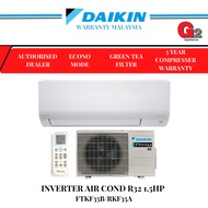 DAIKIN (4 STAR SMART WIFI) R32 1.5HP INVERTER AIRCOND FTKF35BV1MF/RKF35AV1M - DAIKIN WARRANTY MALAYSIA