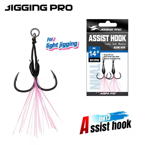 JIGGING PRO 10# 12# 14# 16# Double Assist Hook For Micro Jig Light Jigging BKK Iseama Twin Hooks
