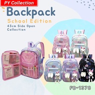 FB-1378 / 43CM Side Open Side Open DESIGN Korea Backpack High Quality Beg Sekolah / School Bag / Beg