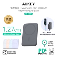 [CCC Certified]Aukey PB-MS03/PB-MS04 MagFusion Slim 5,000mAh/10,000mAh Magnetic Wireless Power Bank 