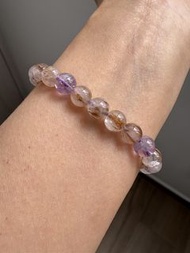 金牙多多紫鈦晶 $230❌👉$200 (期間限定優惠價 Limited-time offer) 手串手鏈 7.1-7.4mm， Amethyst Rutilated Quartz,Auralite-2