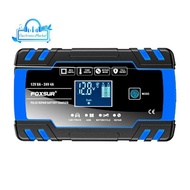 Motorcycle Car Battery Charger 12V 8A 24V 4A Automatic Pulse Repair LCD Smart Car Battery Repair Cha