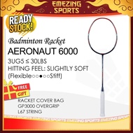 (READY STOCK) Aeronaut 6000 3UG5 Badminton Racquet Unstrung (Free String & Grip & Cover Bag) - 3U 5U