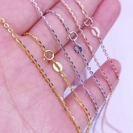 18k Gold Necklace Women Plain Chain Moissanite Necklace AU750 White Gold Necklace K Gold Rose Gold C