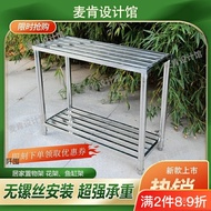 Load-bearing Aquarium Flower Shelf Flower Stand Fish Tank Stand Base Balcony Movable Trolley Stainle