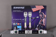 Micro Karaoke Không Dây Chuyên Nghiệp Cao Cấp Shure UGX23 Plus Chống Hú Tốt 4 Dâu Sóng Khoẻ UHF Cảm