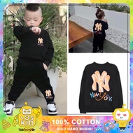 Super nice black N.Y M.lb logo fishskin felt Set for boys and girls, sizes 12-35 kg