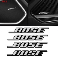 4Pcs Aluminum BOSE Car Music Speaker Sticker Emblem Audio Player Badge Decals For Hyundai Benz Lexus