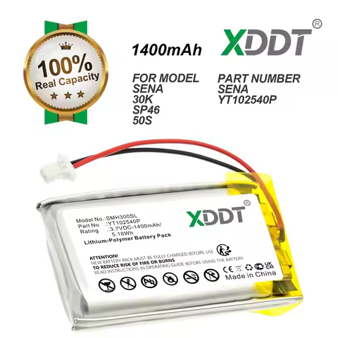 XDDT 3.7V 1400mAh Wireless Headset Battery YT102540P for Sena 30K, SP46, 50S +TOOLS KIT