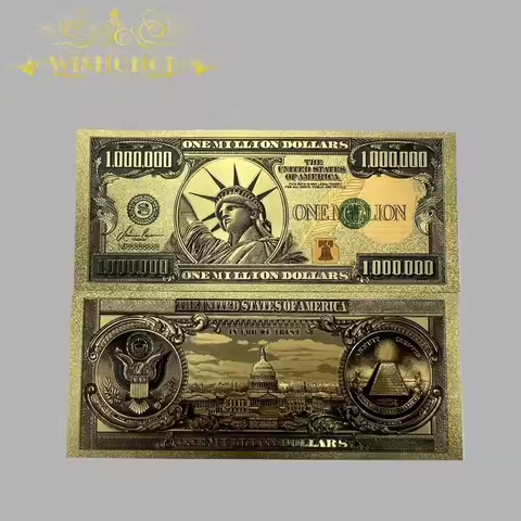 1pcs New America Banknote USA 1 Million Dollar Banknote Bill in 24K Gold Plated For Collection